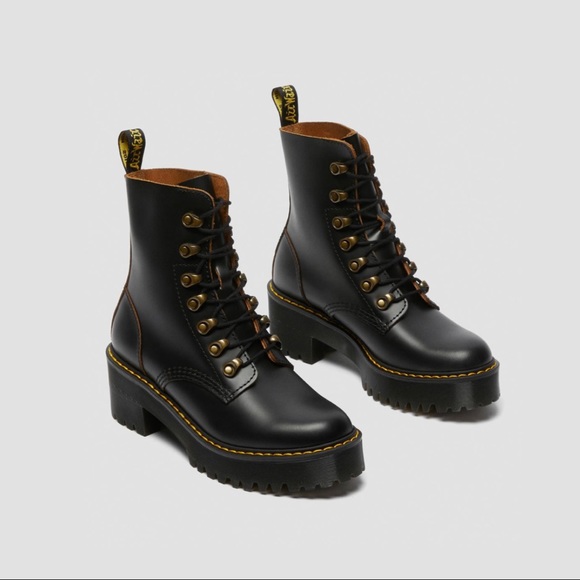 Dr. Martens Shoes - DR MARTENS LEONA WOMEN'S VINTAGE SMOOTH LEATHER HEELED BOOTS